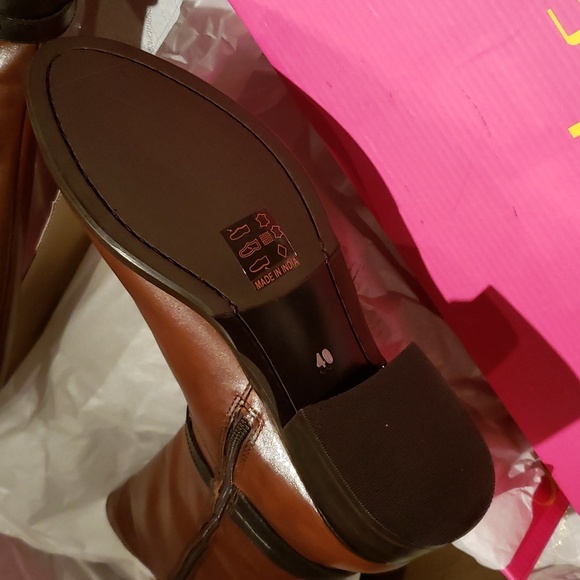 Catherine Malandrino New MILA Leather RIDING Tall BOOTS Brown/Black Women's 10 - Picture 13 of 16